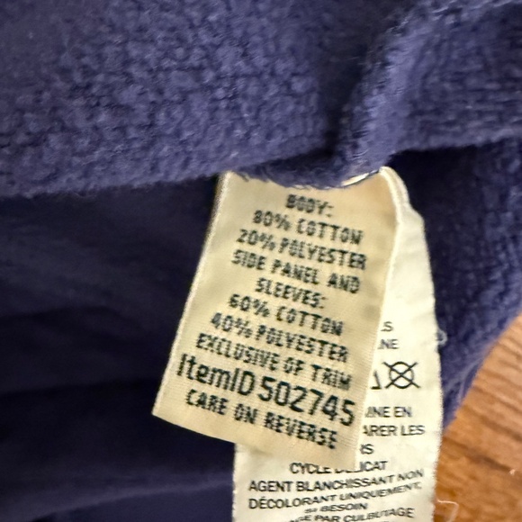 L.L. Bean Quilted Quarter-Zip Pullover Sweatshirt Rustic Purple Small - Picture 5 of 8